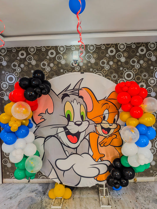 Tom And Jerry Theme Birthday Decoration with balloons.