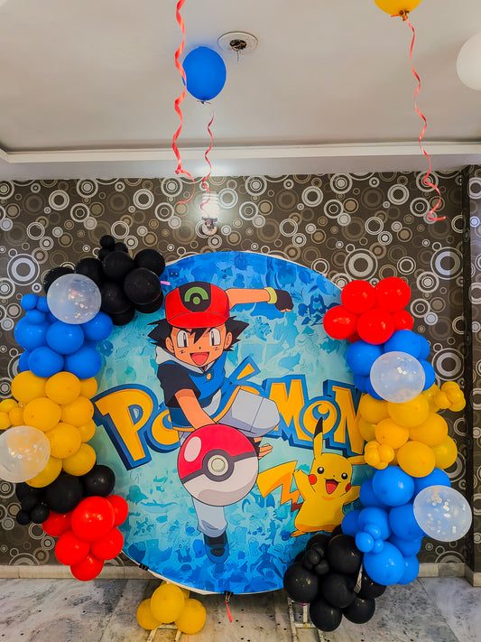 Pokemon Theme Birthday Decoration with balloons.