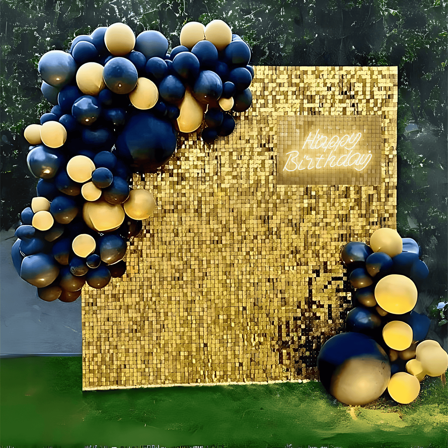 Golden Sequin Backdrop Birthday Balloon Decoration at an unbelievable PRICE!