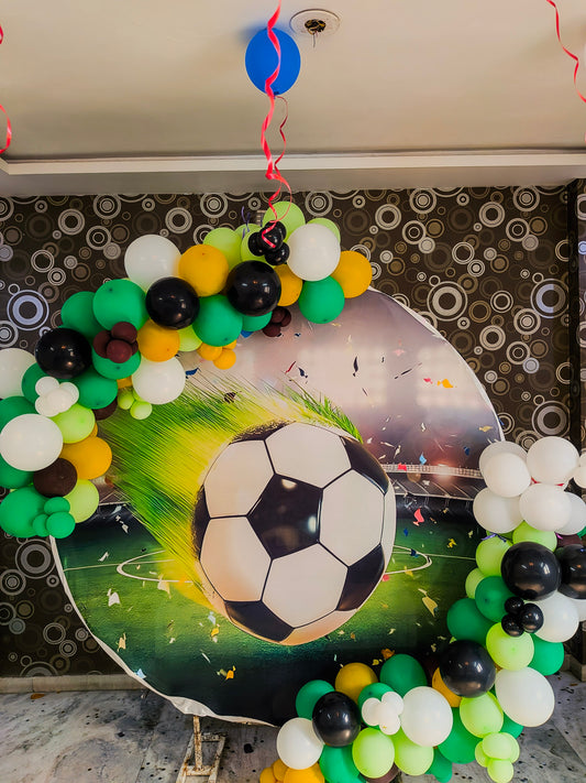 Football Theme Birthday Decoration with balloons.