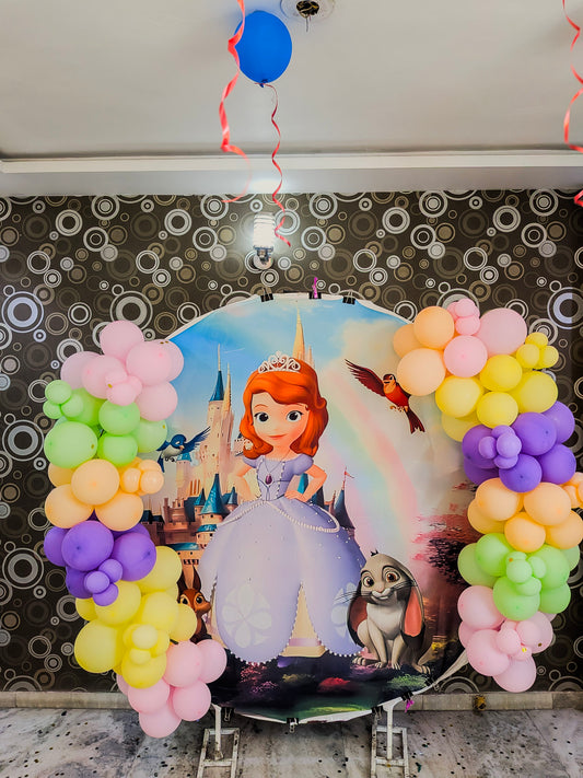 Princess Theme Birthday Decoration with balloons.