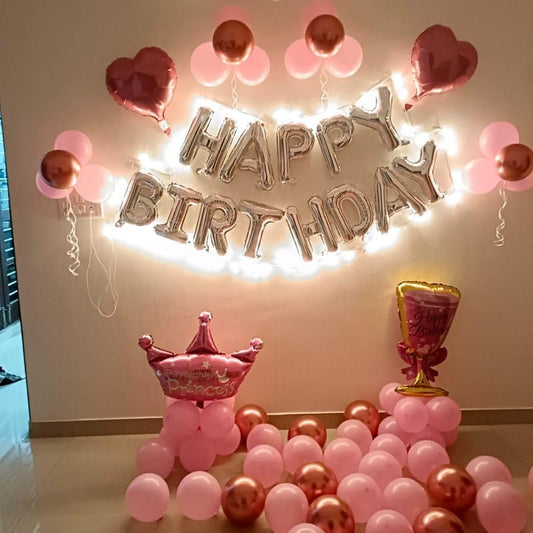 Stylish Birthday Decor with Balloons for her
