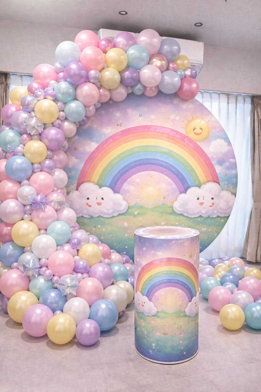 Rainbow And Cloud Kids Party Theme Decoration