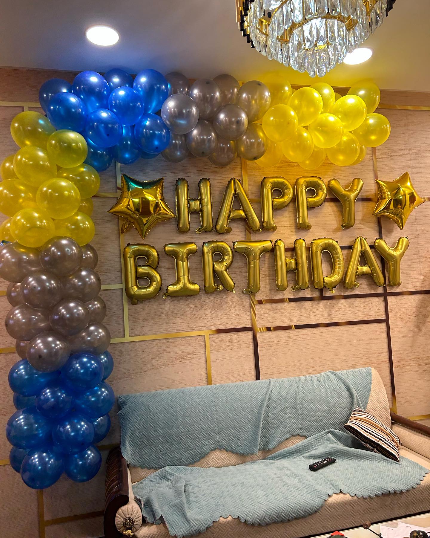 Multicolor premium mettalic arc birthday balloon decoration at home