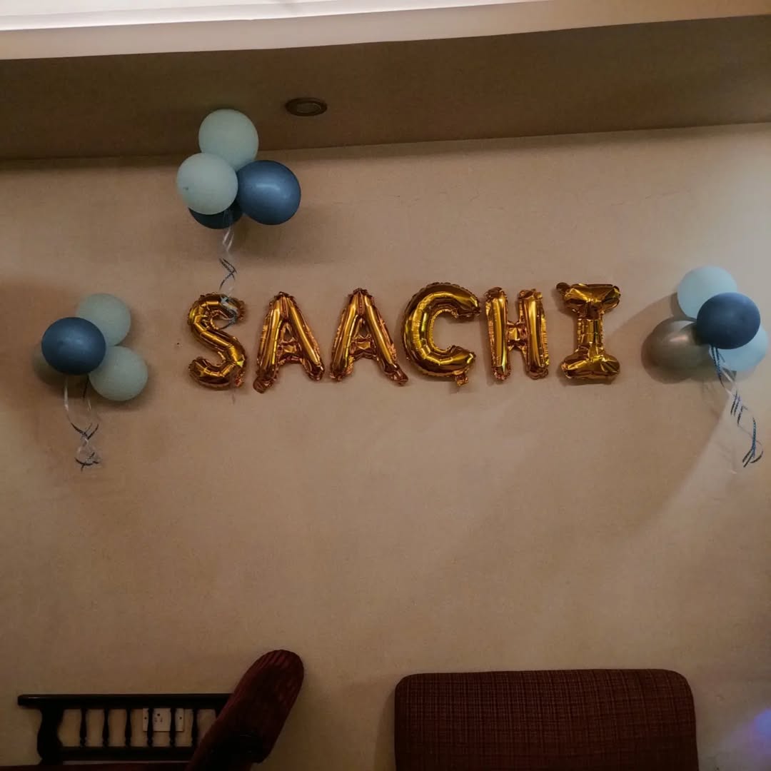 Elsa theme Birthday Balloons Decoration at home with theme props
