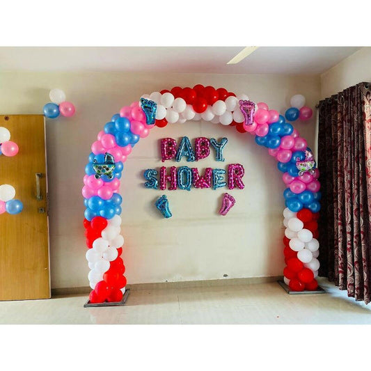 Balloon Decoration at home Arc Wall Designs Multicolor for a Baby Shower