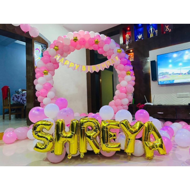 Balloon Decoration for daughter;s birthday at home