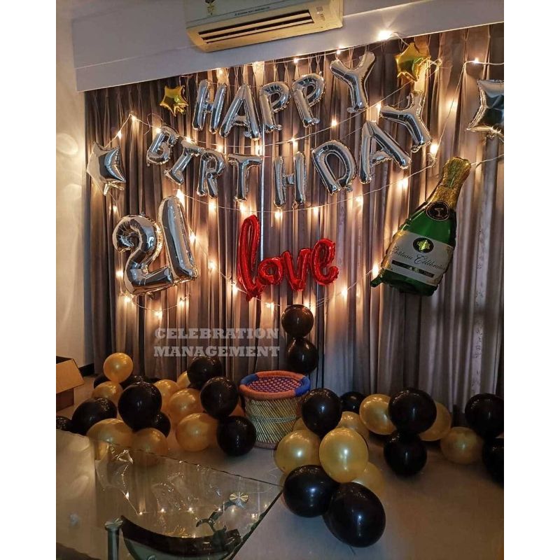 Romantic Balloon Decoration for Birthday Surprise for him