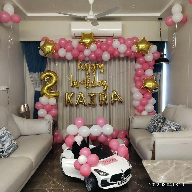 Balloon Decoration for the 2nd Birthday of Baby Girls