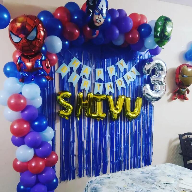 Avenger Theme Balloon Decoration at home for Birthday Party