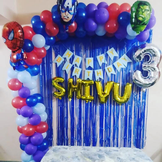 Avenger Theme Balloon Decoration at home for Birthday Party