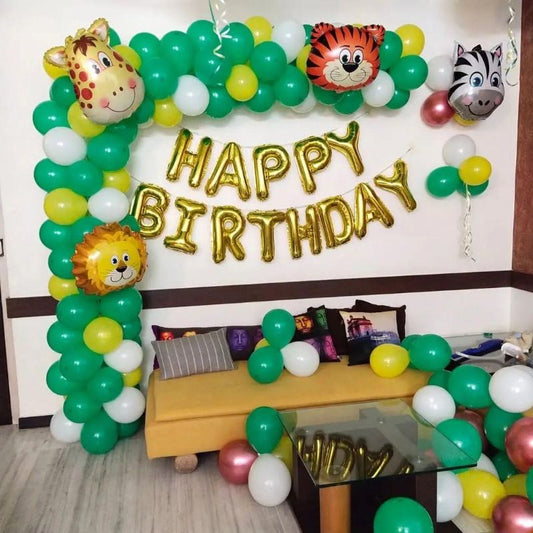 Jungle Theme 200 Dark green Balloon Decoration for a kids Birthday