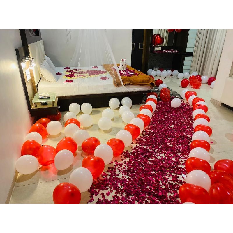 Balloon Decoration in Room for Romantic Surprise for Him