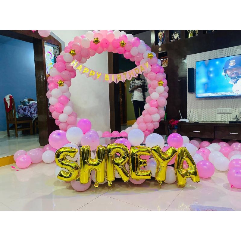 Balloon Decoration for daughter;s birthday at home