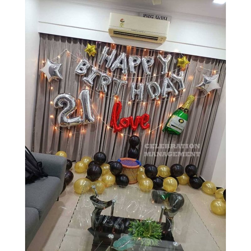 Romantic Balloon Decoration for Birthday Surprise for him