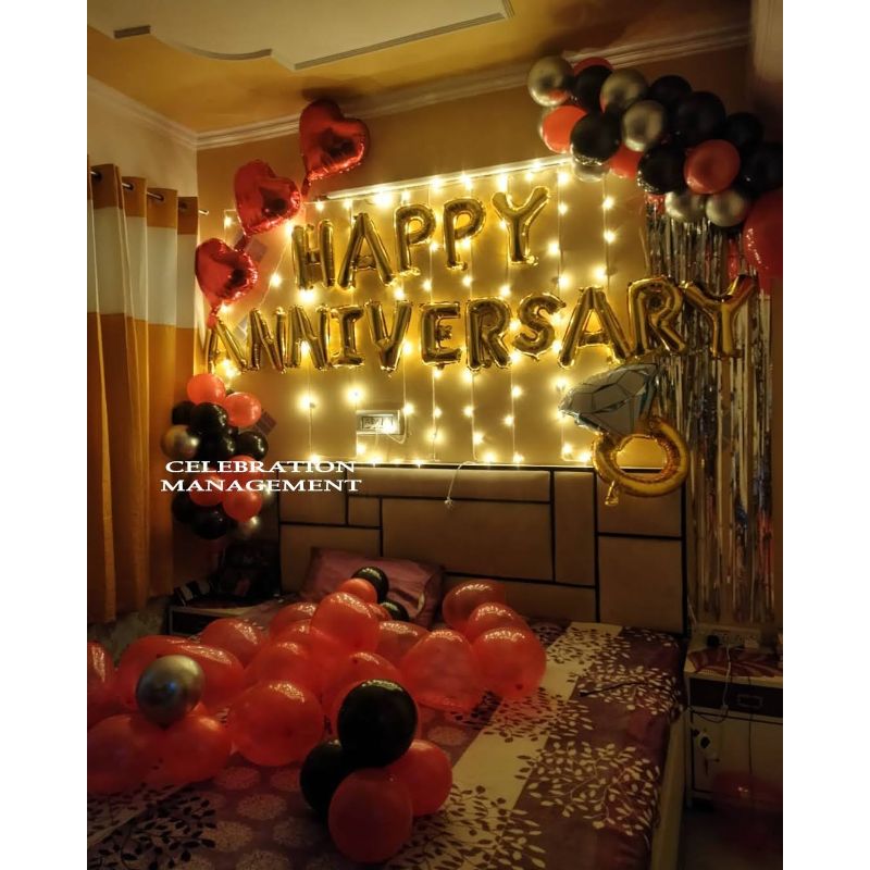 Balloon Decoration in Room for the 1st Anniversary