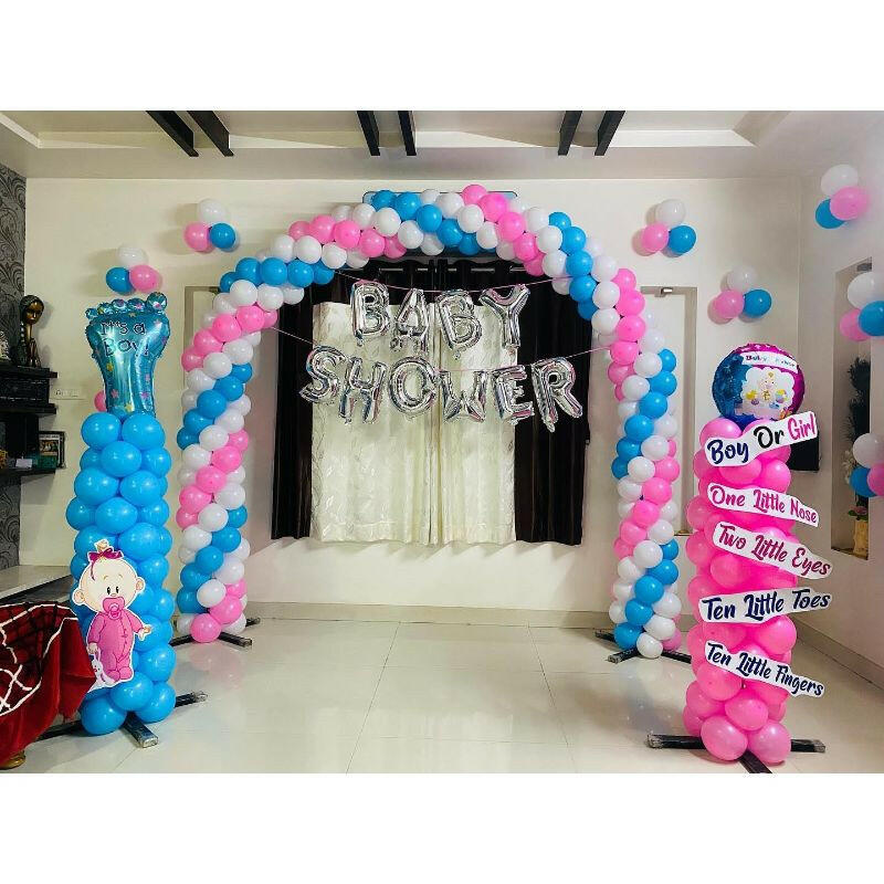 Balloon Decoration at home for a Baby Shower