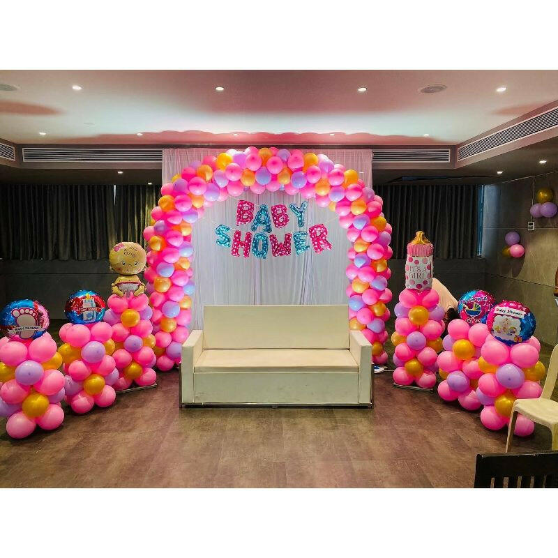 Balloon Decoration at banquet Hall for a Baby Shower
