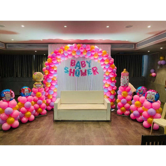 Balloon Decoration at banquet Hall for a Baby Shower