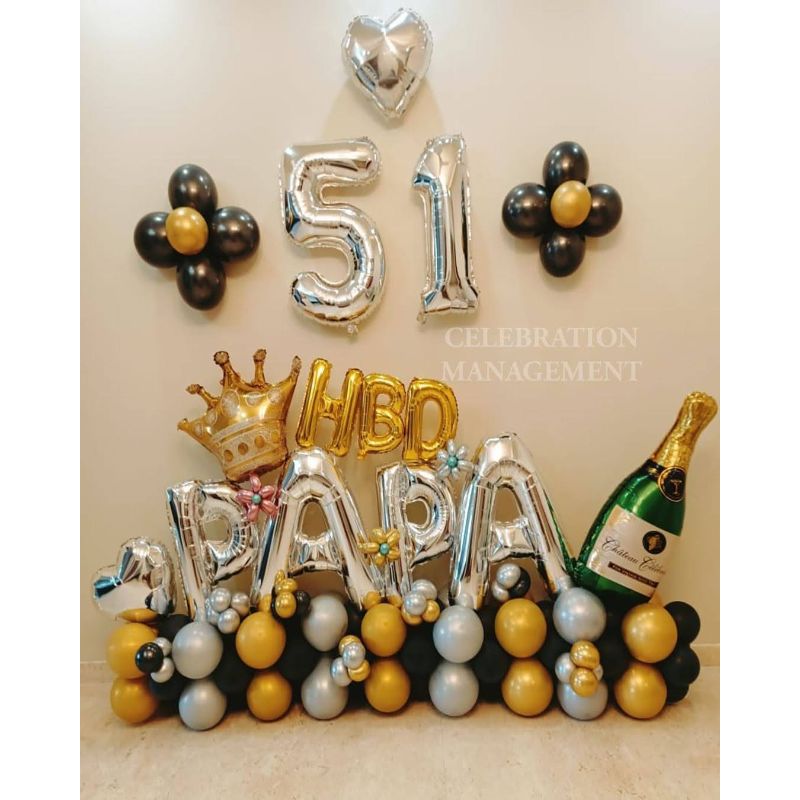 Balloon Decoration Surprise for DAD Birthday – Theballoonwala
