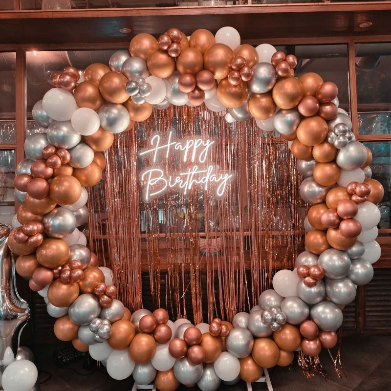 Premium LED Light and Chrome Balloon decoration