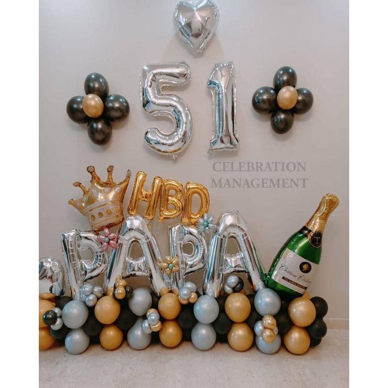 Balloon Decoration Surprise for DAD Birthday