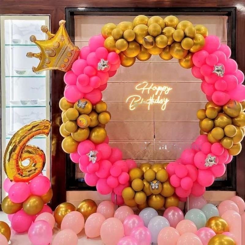 Pink Ring Balloon Decoration for Baby Girl