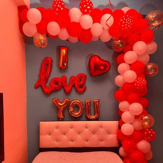 Balloon Decoration in Room for Romantic Surprise for Her