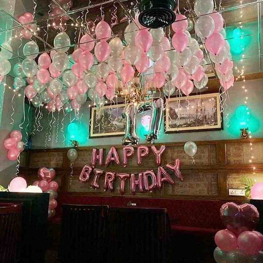Pink theme Balloon Decoration for Birthday Party
