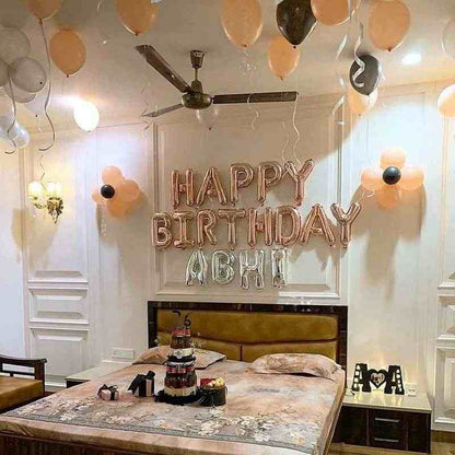 Balloon Decoration in Rose Gold theme