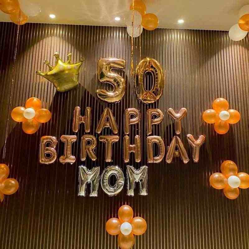 Balloon Decoration for Mom's Birthday at home
