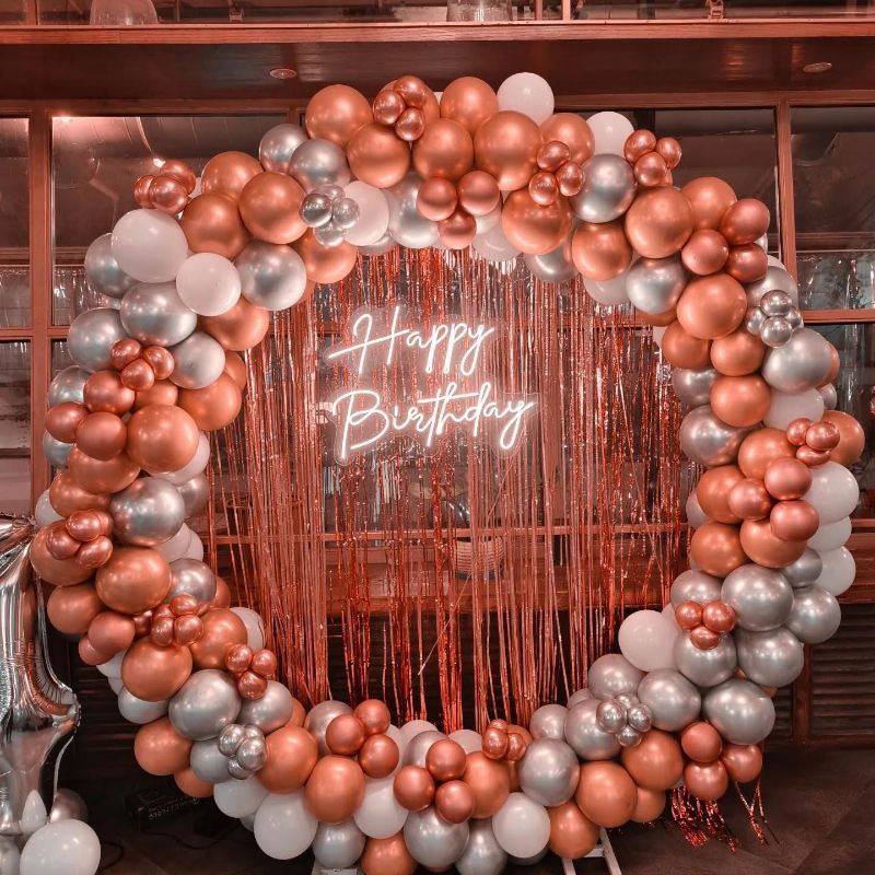 Premium LED Light and Chrome Balloon decoration