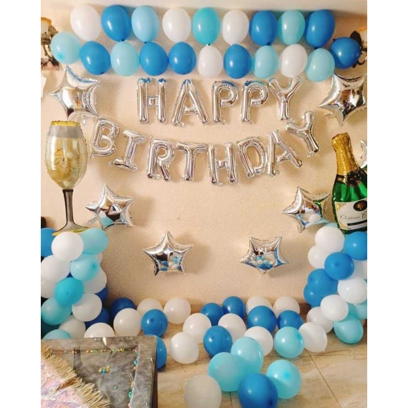 Silver Foil Letter Balloon Decoration for Birthday at Home