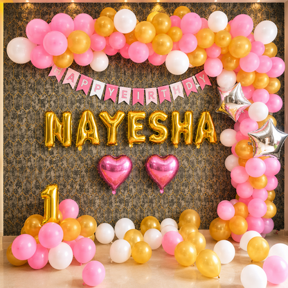 1st Birthday Decoration With Balloon for Baby Girls