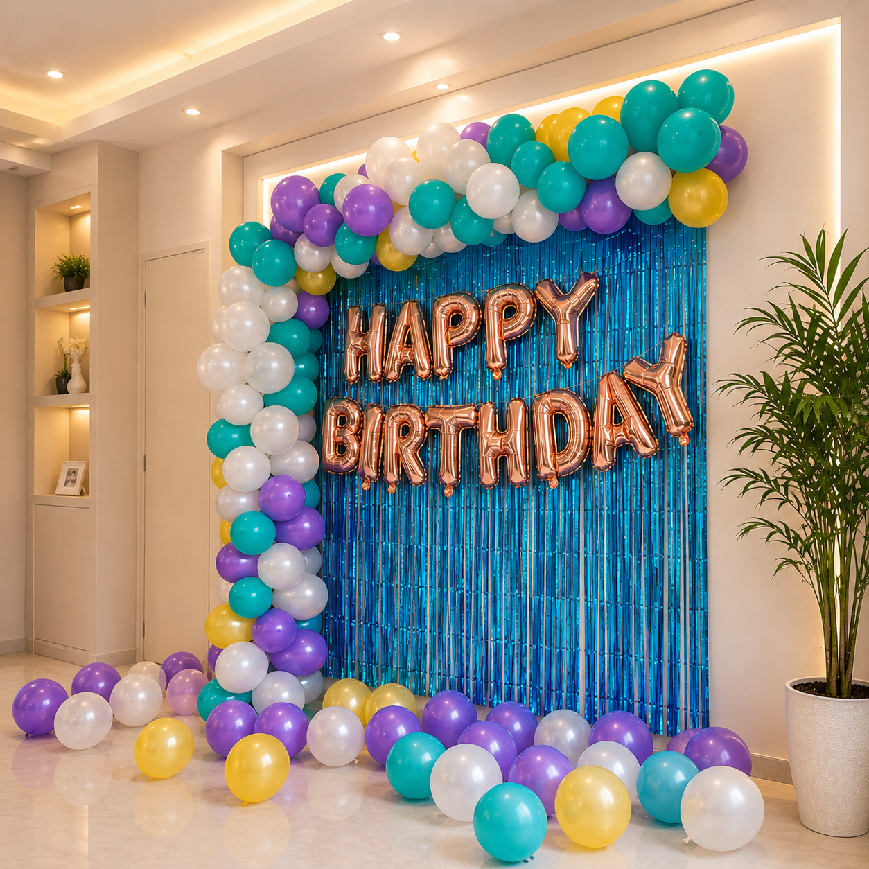 Balloon arch happy Birthday decor 