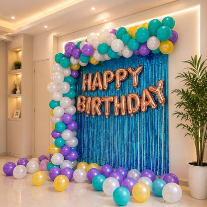 Balloon arch happy Birthday decor 