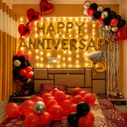 Balloon Decoration in Room for the 1st Anniversary