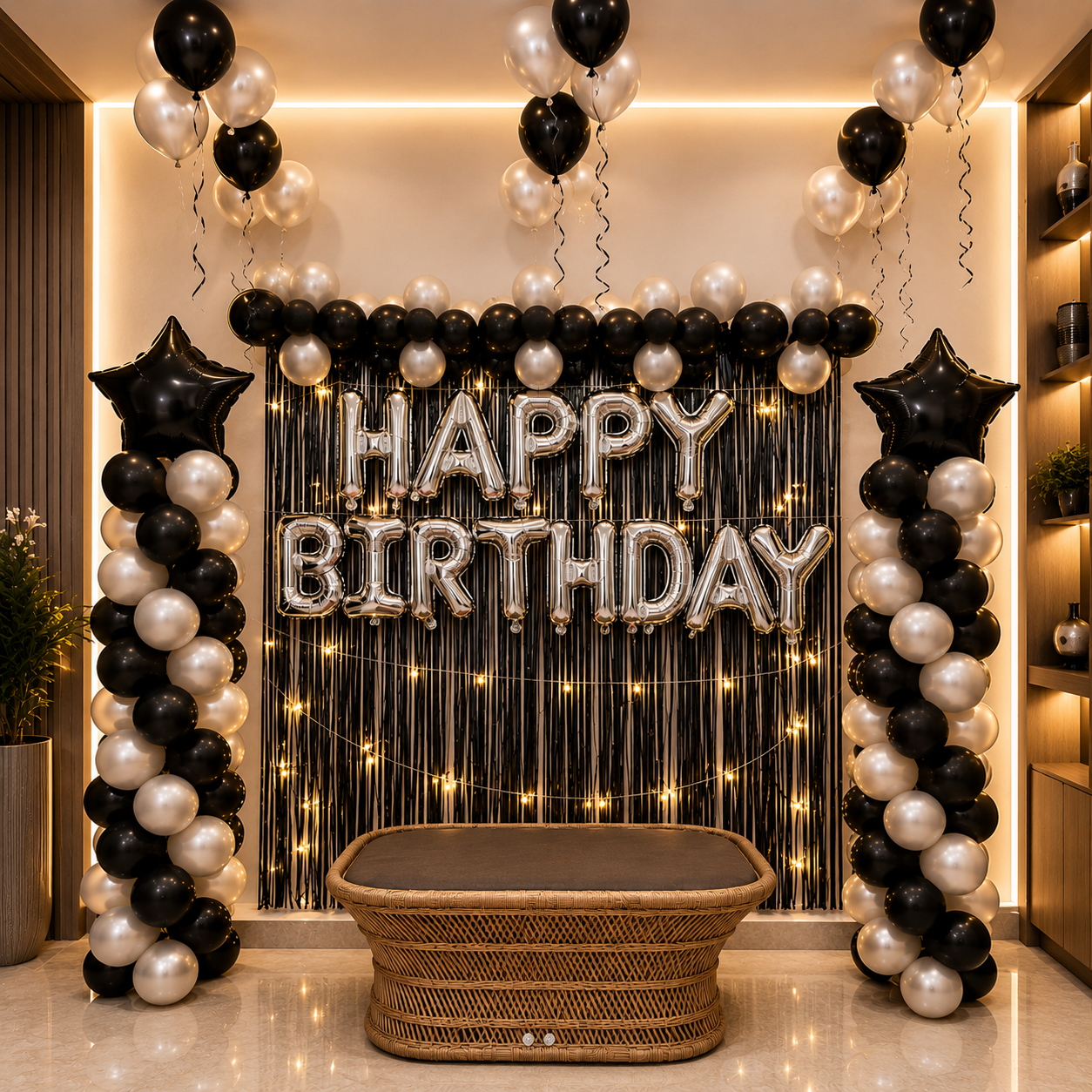 Birthday Balloon Decoration theme for him. 