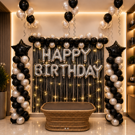 Birthday Balloon Decoration theme for him. 