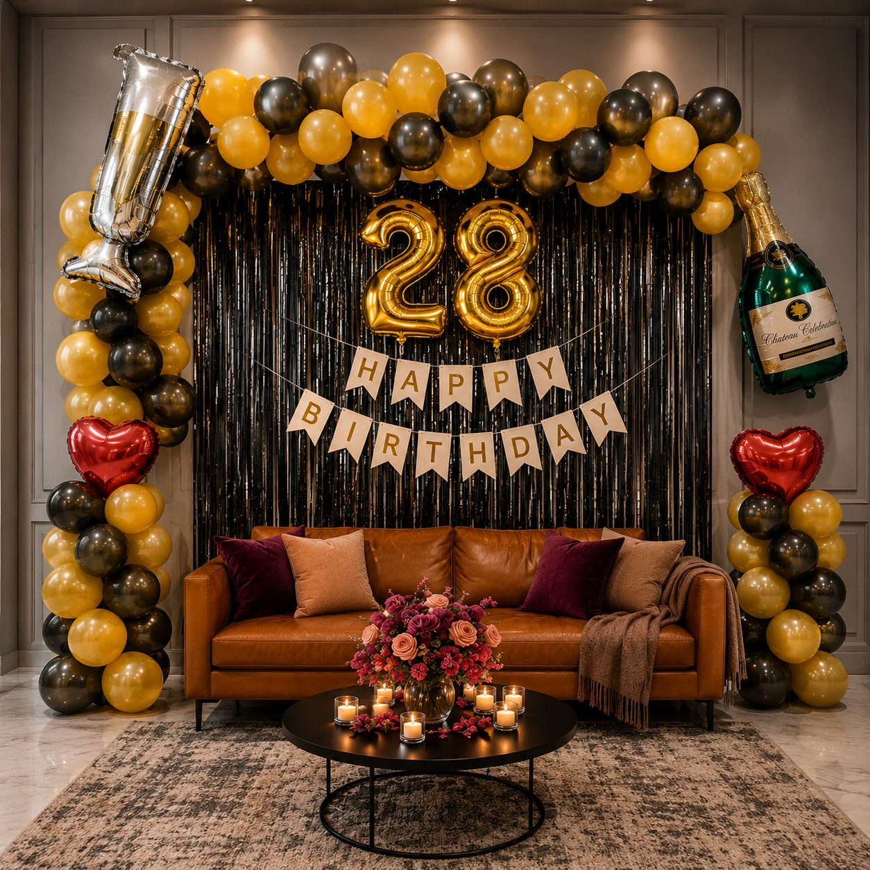 Elegant and Stylish Birthday Decor celebration for Club House or Home