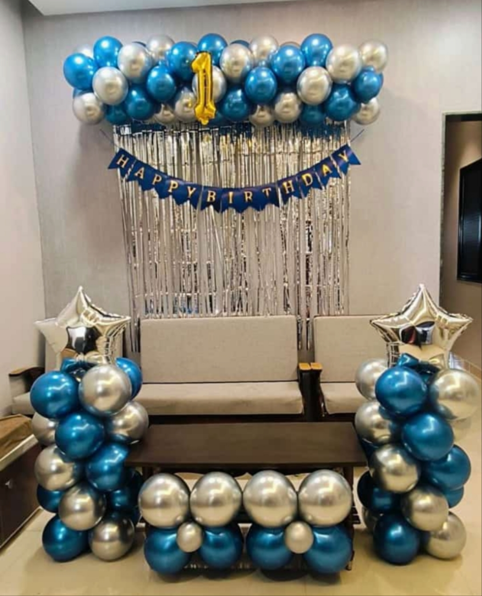 Simple and Classy Birthday Balloons Decoration at home with premium ch ...