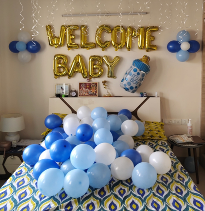 Welcome Baby Boy Balloon Decoration for Room