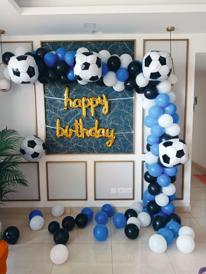 Football theme Birthday Balloon Decoration at home