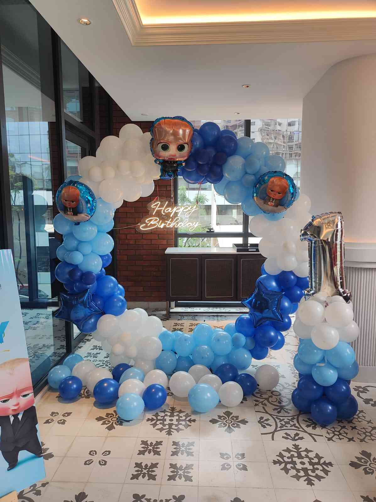 Boss Baby Theme ring balloon Decoration for home and party hall.