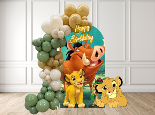 Lion King Simba theme arch with balloon decoration 