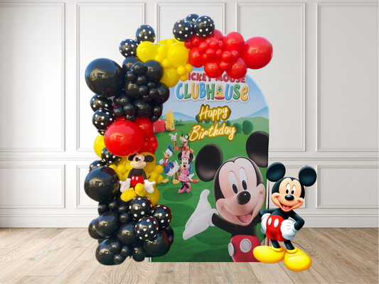 Mickey Mouse arch with balloon decoration