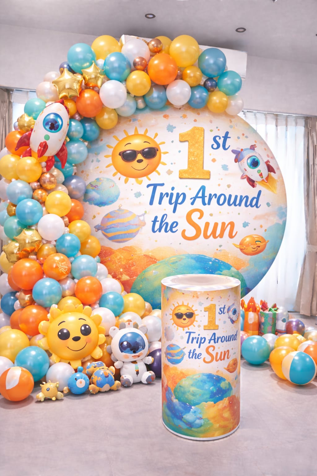 "My First Cosmic Trip: Chasing The Smiling Sun"  Theme Decoration 