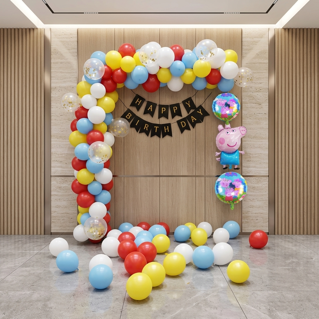Peppa Pig Theme Birthday Balloon Decoration for kids