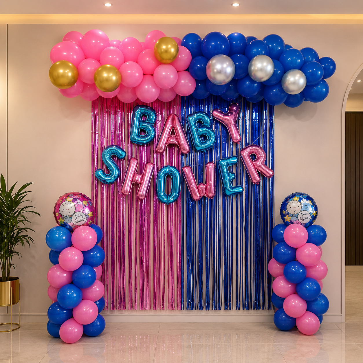 Simple Balloon Decoration at home for Baby Shower