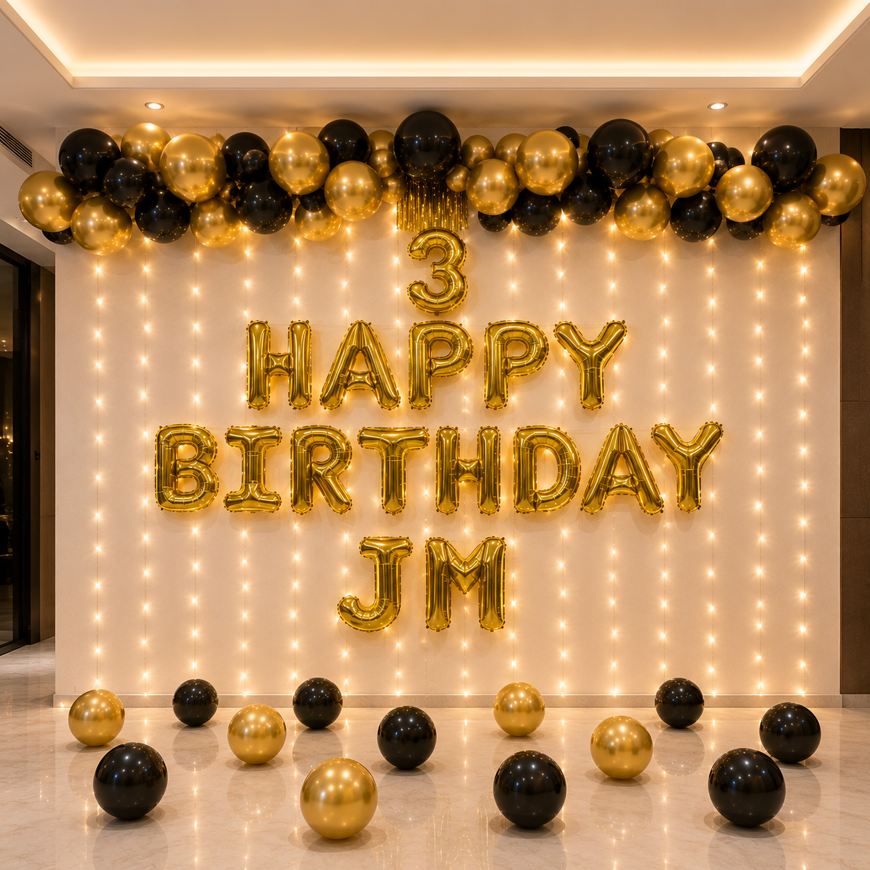 Simple Balloon Decoration with Fairy Lights